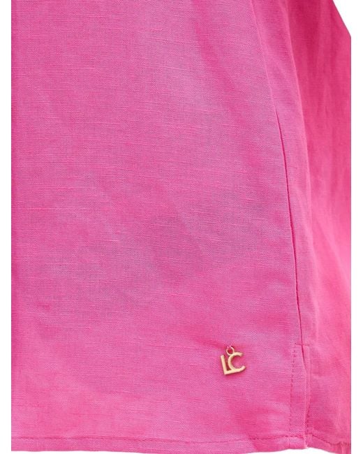 Lola Casademunt Pink Ruffled V-Neck Blouse