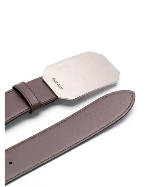 Miu Miu Brown Buckle-Fastening Leather Belt