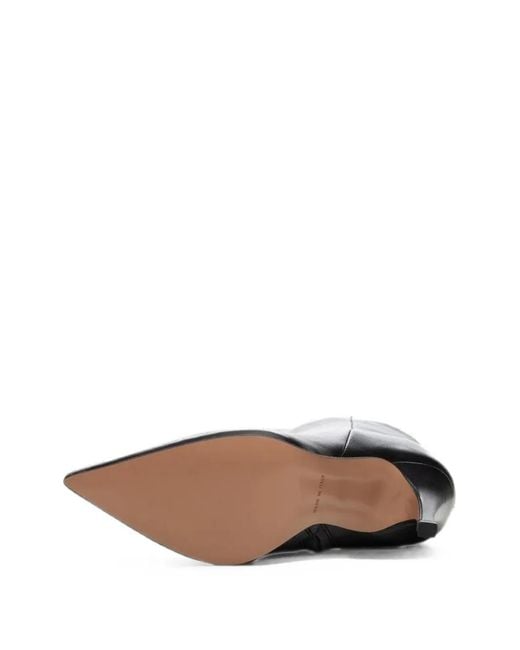 Poche Paris Black Pointed-Toe Stiletto Ankle Boots