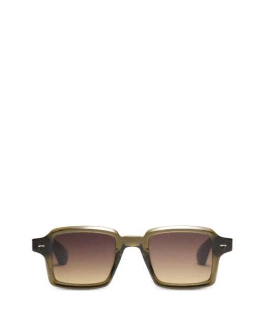 PETER AND MAY Green Saguaro Square-Frame Sunglasses