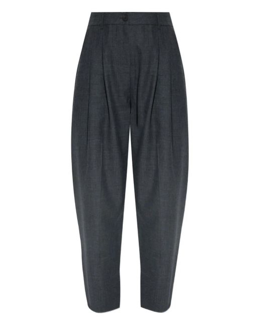 Studio Nicholson Blue Pleated Tapered Wool Trousers