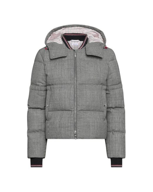 Chaqueta Con Motivo Y Capucha Thom Browne de color Gray