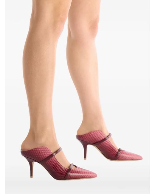 Malone Souliers Red Maureen Gradient-Effect Leather Mules