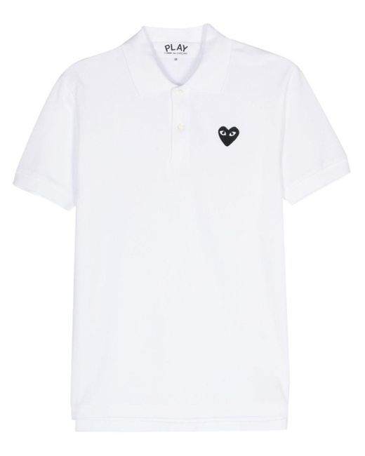 COMME DES GARÇONS PLAY White Appliqué-logo Polo Shirt