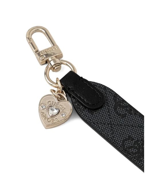 Guess Black Logo-Pattern Passport Case