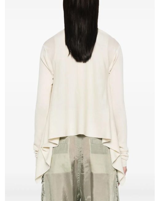 Rick Owens White Virgin Wool Cardigan