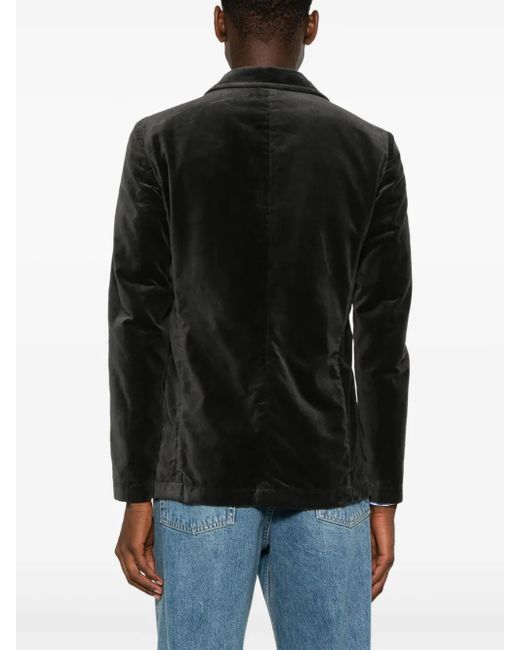 Aspesi Black Velvet Notched Lapel Blazer for men