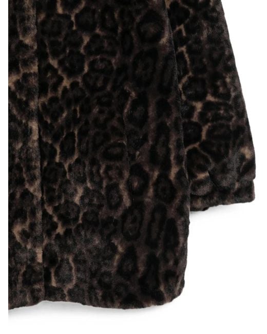 Apparis Black Jane Leopard-Print Coat