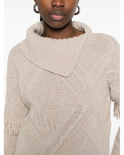 Max Mara Natural Mastro Fringed Sweater