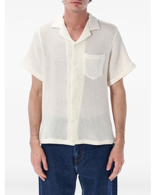 Portuguese Flannel White Agora Open-Knit Shirt for men