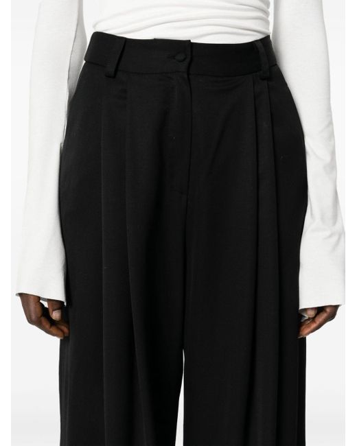 MANURI Black Bryce Pleat-detail Trousers