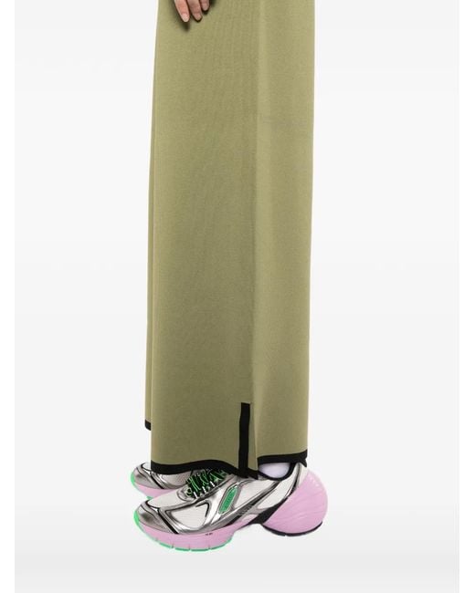Karl Lagerfeld Green Contrast-knit trousers