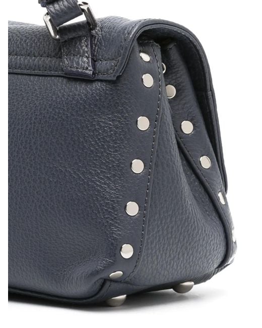 Zanellato Blue Small Postina Leather Crossbody Bag