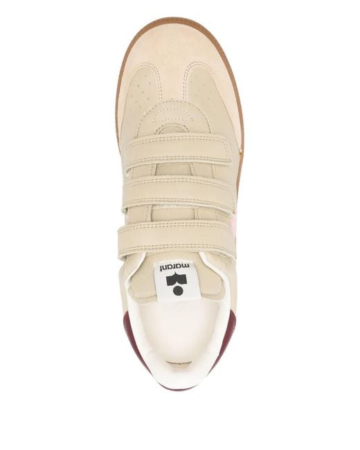 Isabel Marant Pink Beth Side-Logo Touch-Strap Sneakers