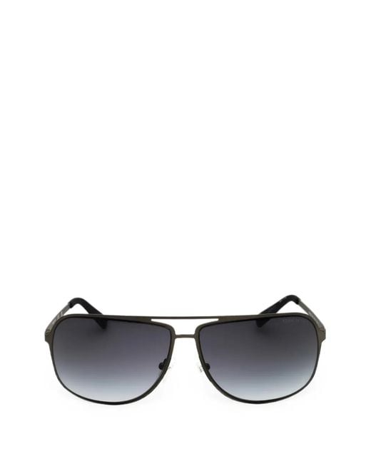 Kenneth Cole Black Gradient-Lens Pilot-Frame Sunglasses for men