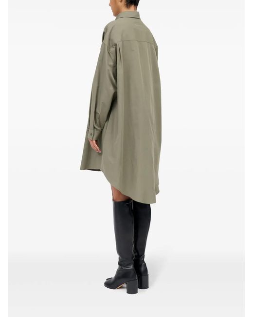 MM6 by Maison Margiela Gray Cotton Poplin Shirt Dress