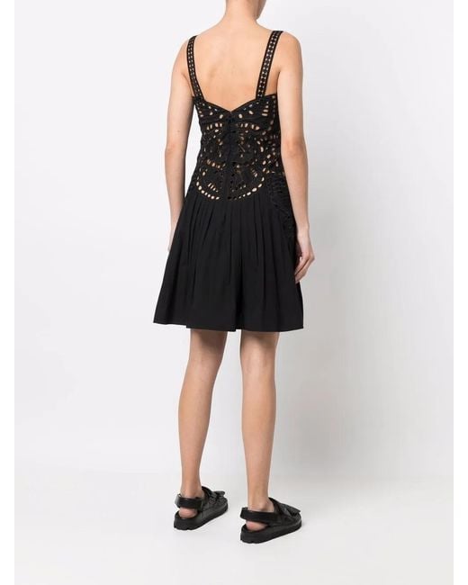 Alberta Ferretti Black Lace Style Cut Out Dress