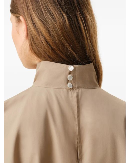 AMI Natural Cotton Stand Up Collar Buttoned Dress