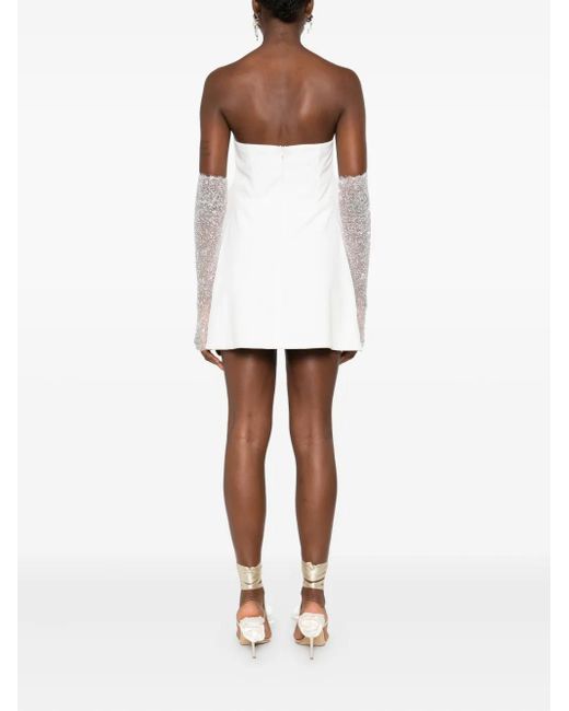 Vestiaire d'un Oiseau Libre Verfraaide Off-Shoulder Jurk in het White