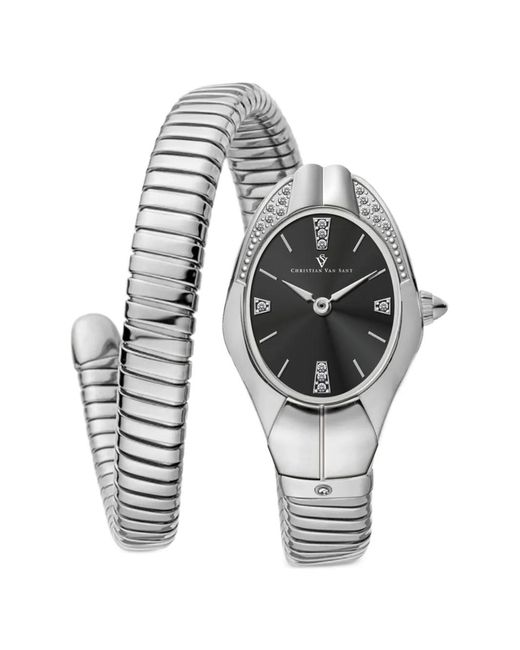 Christian Van Sant White Naga Crystal-Embellished 22Mm Watch