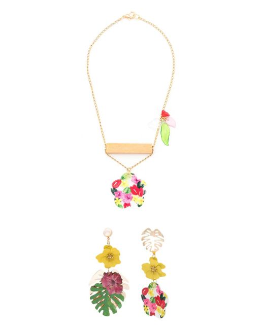 Lot De Boucles D'Oreilles À Fleurs Appliquées Amir Slama Bijoux en coloris White