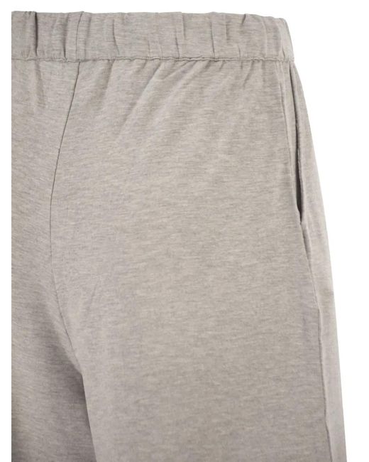Majestic Filatures Gray Drawstring-Waist Jersey Shorts