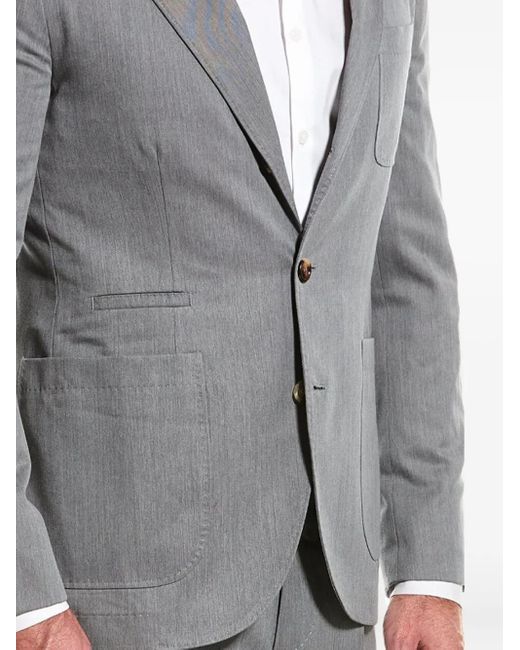 メンズ Brunello Cucinelli パッチポケット スーツ Gray
