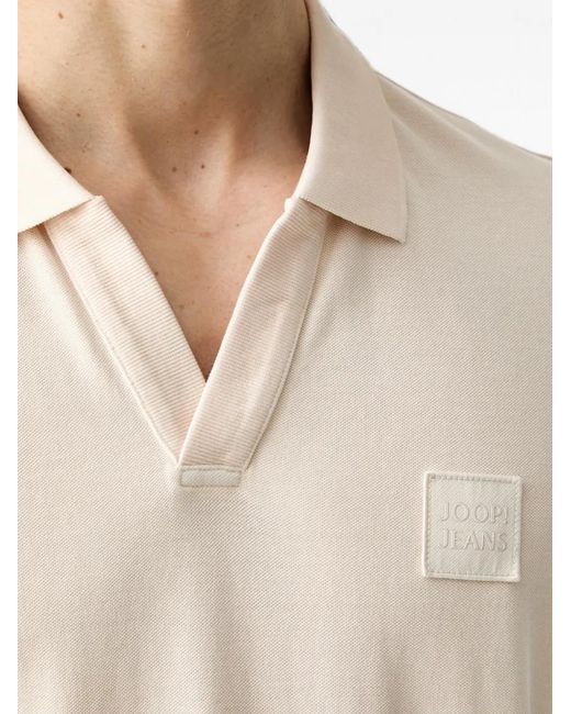 Joop! White Logo-Patch V-Neck Shirt for men