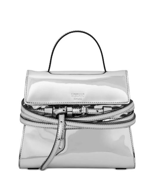 Moschino White Tie Me Tote Bag