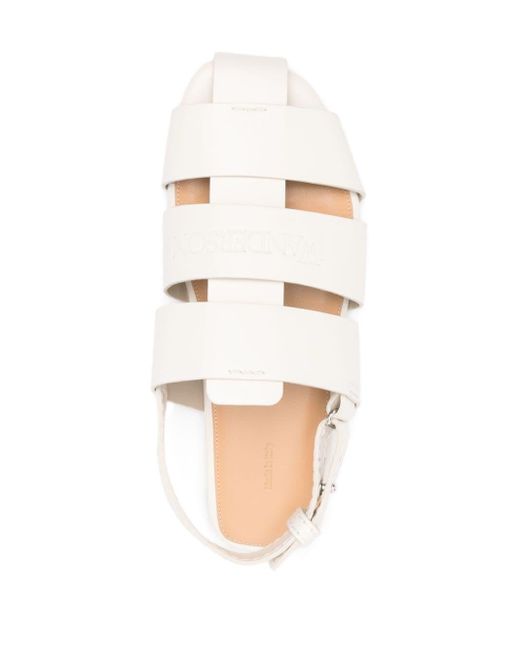 J.W. Anderson White Logo-debossed Leather Sandals
