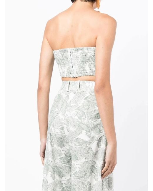 Top tipo bustier con motivo de palmeras Bambah de color Blue