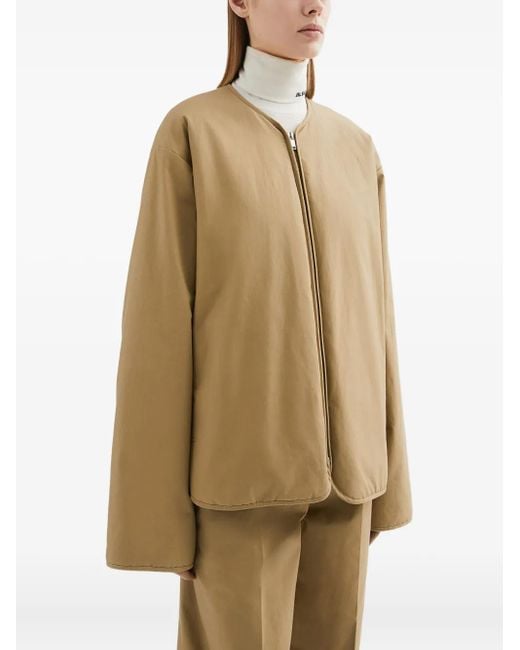 Jil Sander Natural Logo-Embroidered Jacket