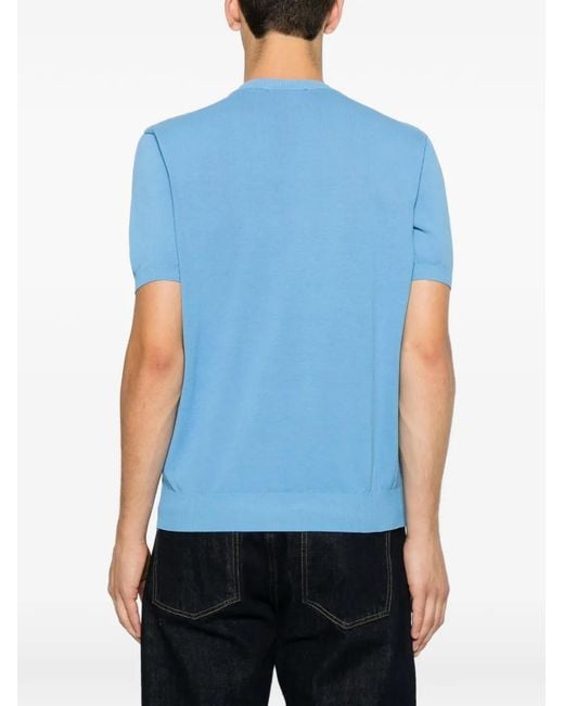 Manuel Ritz Blue Crew-Neck Short-Sleeve Top for men
