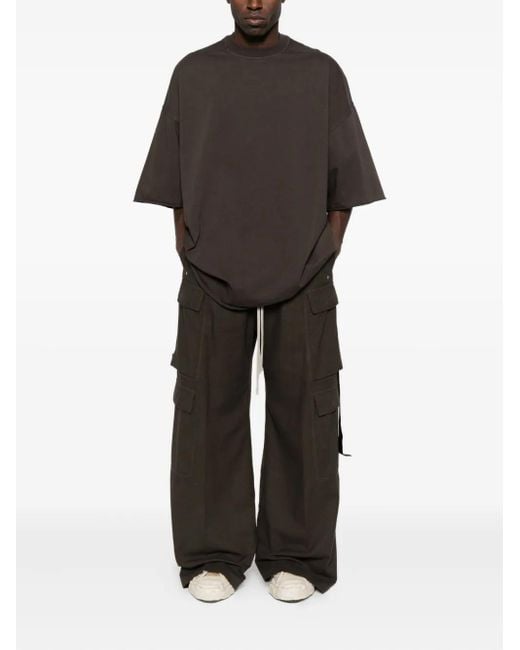 Rick Owens Green Wool Cargo Trousers for men