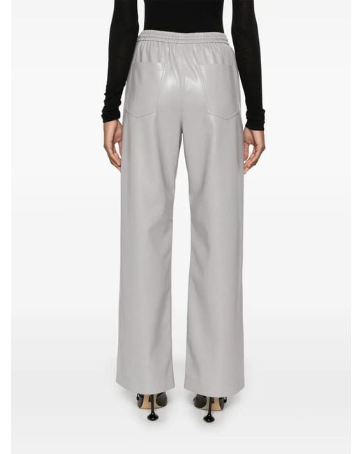 Nanushka Gray Faux-Leather Trousers