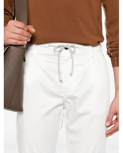 Eleventy White Drawstring Trousers for men