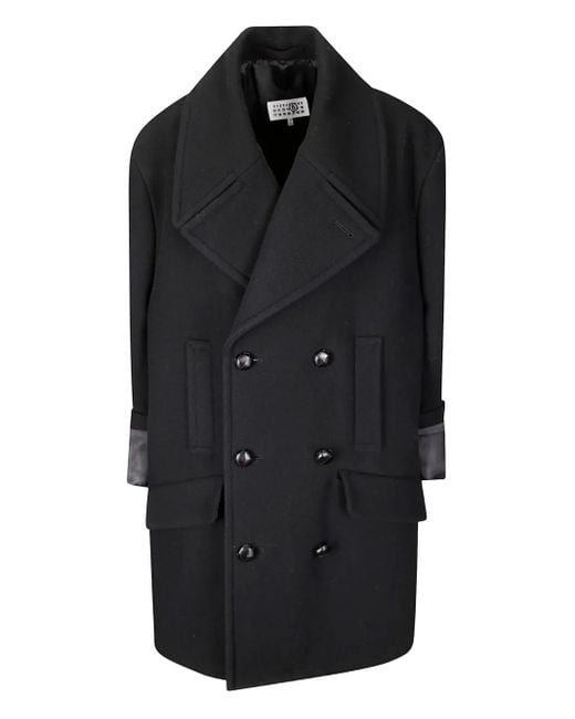 MM6 by Maison Martin Margiela Black Pocketed Double-Breasted Coat
