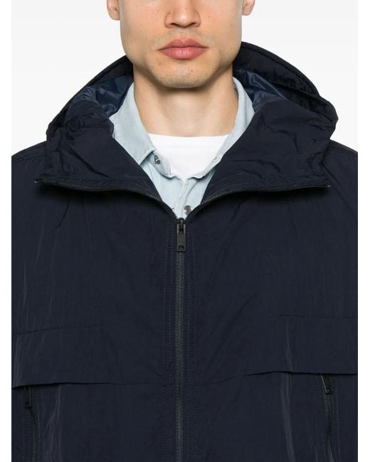 Boss Blue Logo-Patch Lightweight Jacket for men