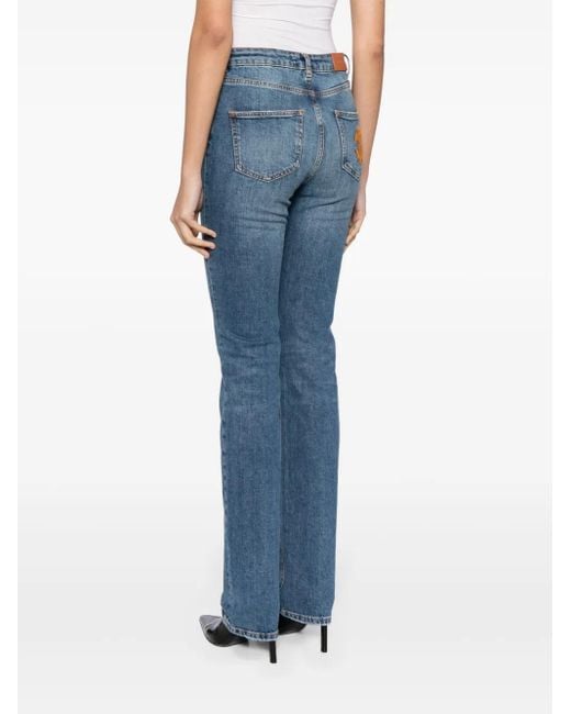 Roberto Cavalli Blue High-Rise Straight-Leg Jeans