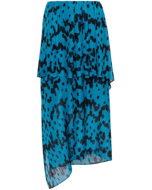 Christian Wijnants Blue Sefu Asymmetric Midi Skirt