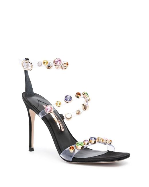 Sophia Webster Black Rosalind Gem-Embellished Sandals