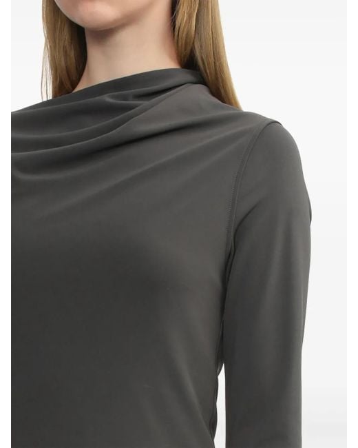Totême  Gray Draped Jersey Top