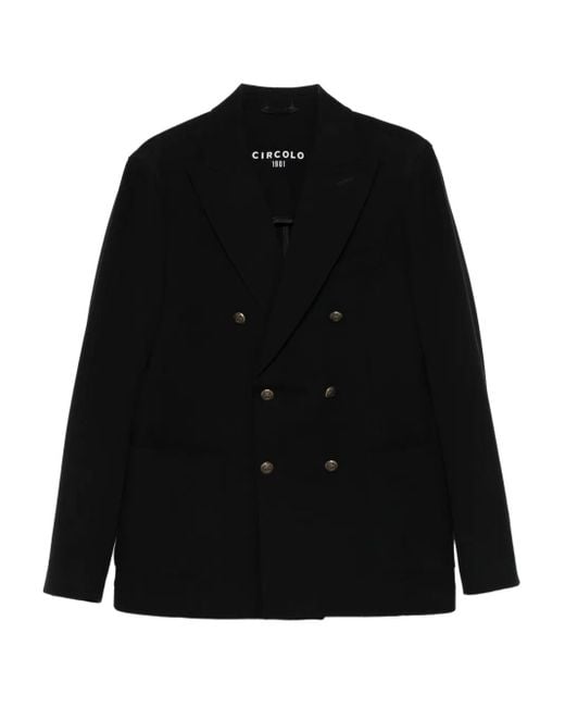 Circolo 1901 Black Double-Breasted Buttoned Jacket for men