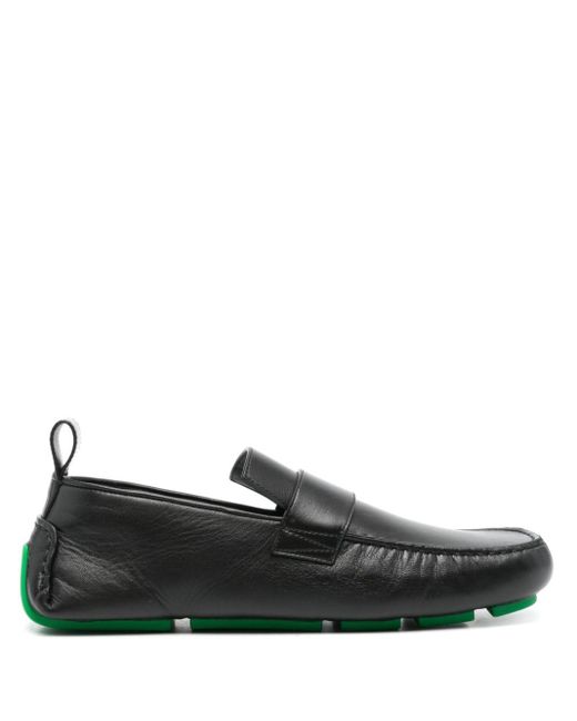Bottega Veneta Black Square-toe Leather Loafers for men