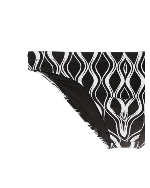 Amir Slama Black Graphic-Print Swimming Trunks for men