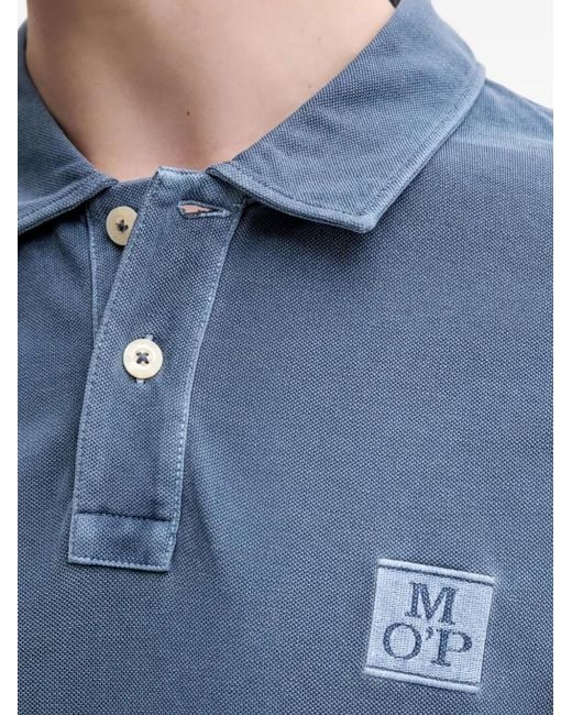 Marc O' Polo Blue Logo-Detail Polo Shirt for men