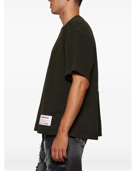 RRR123 Black Graphic-Print T-Shirt for men