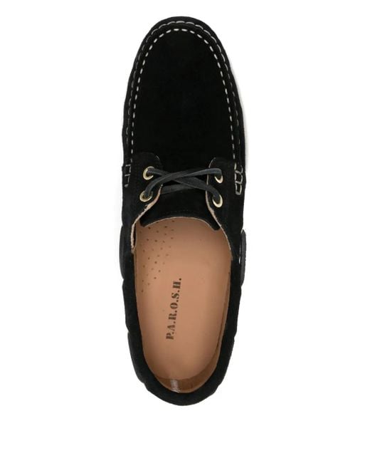 P.A.R.O.S.H. Black Suede Boat Shoes