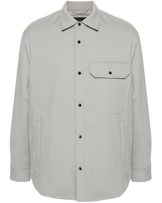 Emporio Armani Gray Padded Shirt Jacket for men