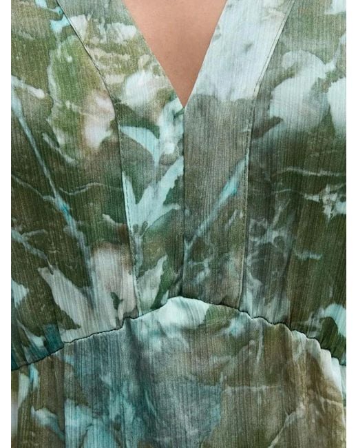 Vestido midi con estampado floral Sandro Ferrone de color Green